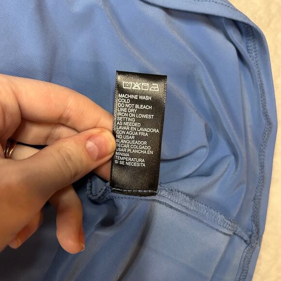 Perceptions NY Womens Size M 1/2 Sleeve Faux Wrap Dress Periwinkle Blue NEW - Picture 11 of 12